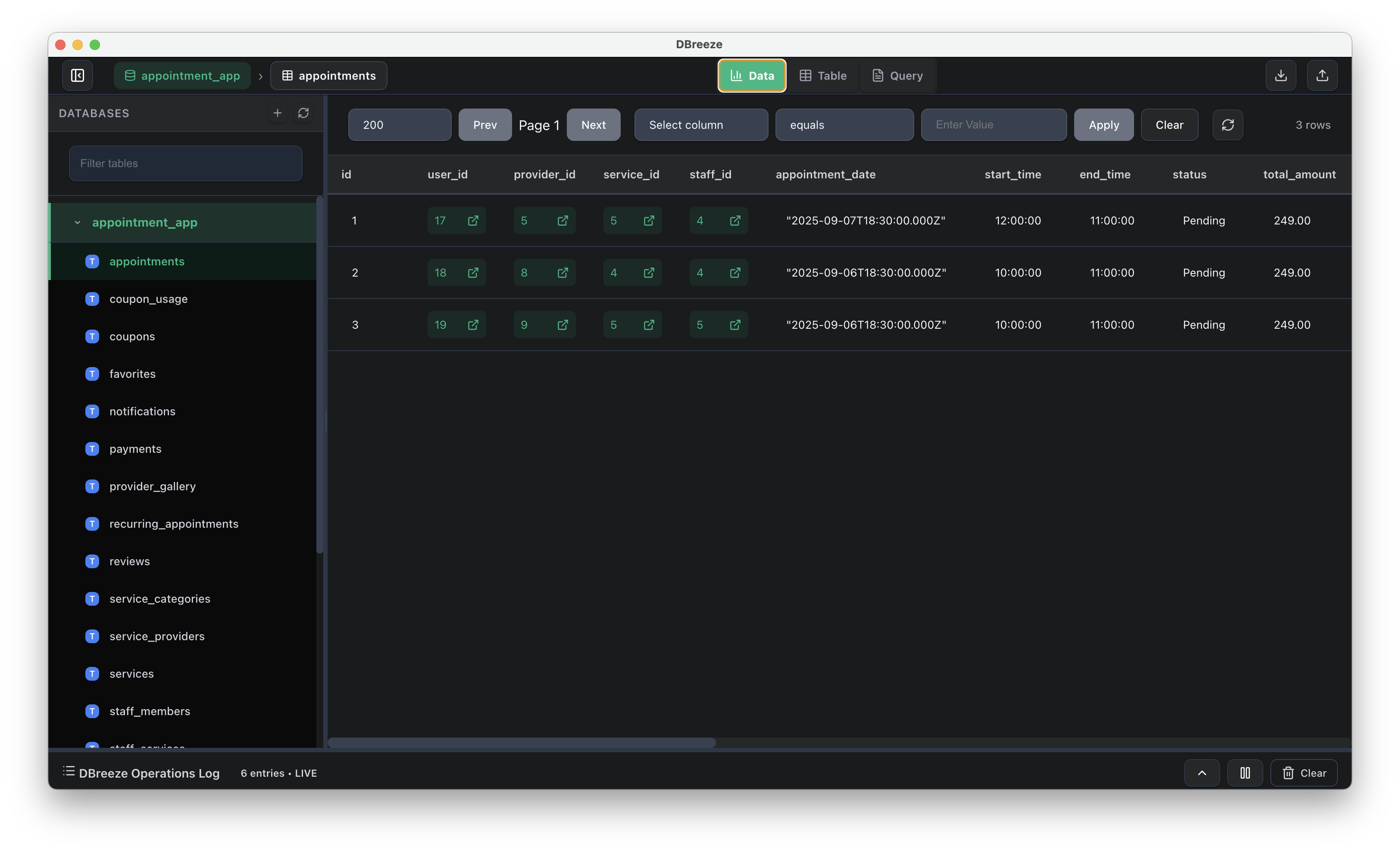 Data View